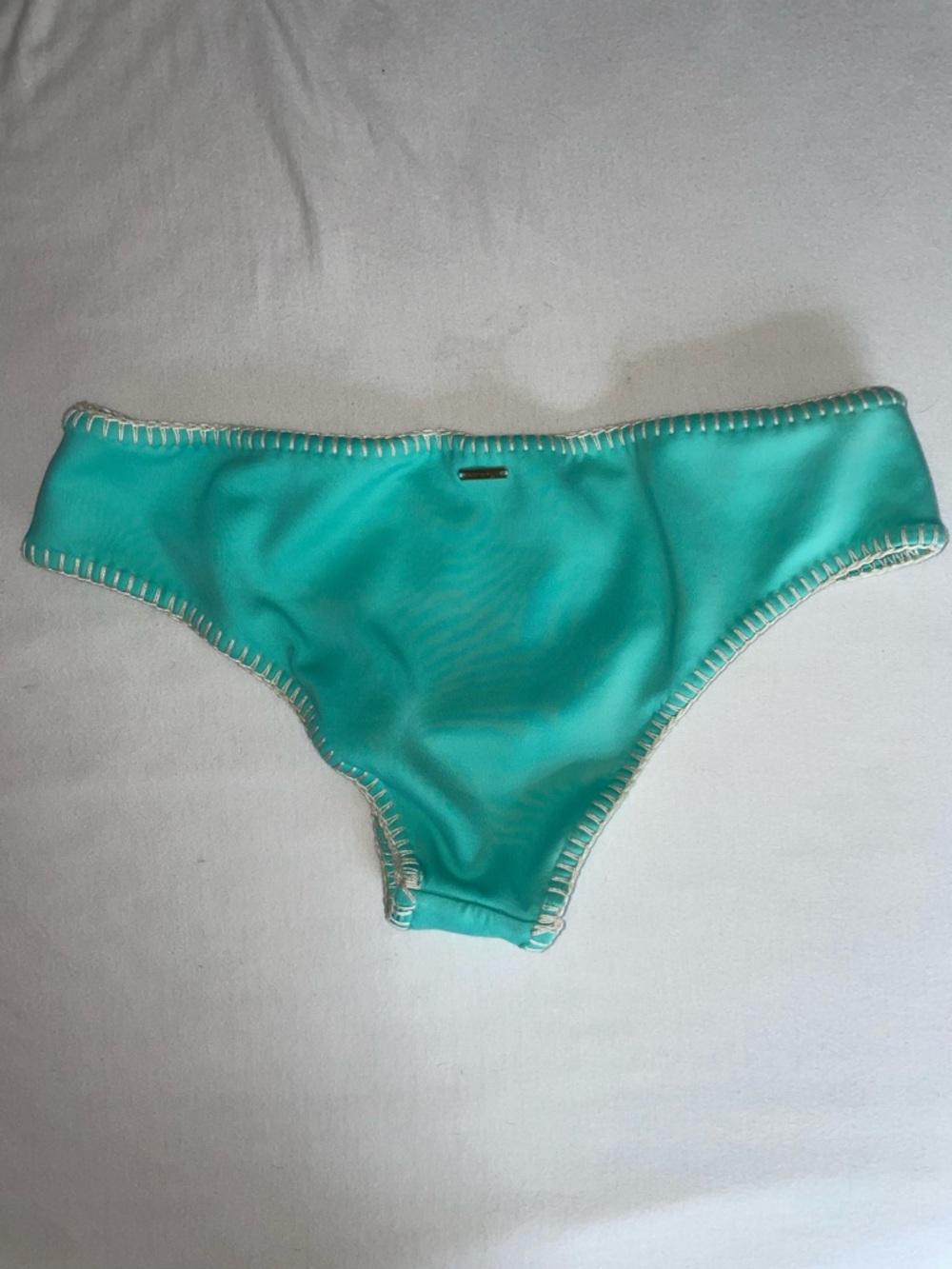 Victoria's Secret Teal Bikini Bottom with White Stitching